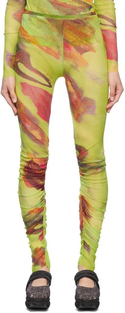 PAULA CANOVAS DEL VAS Green Mesh Leggings 1