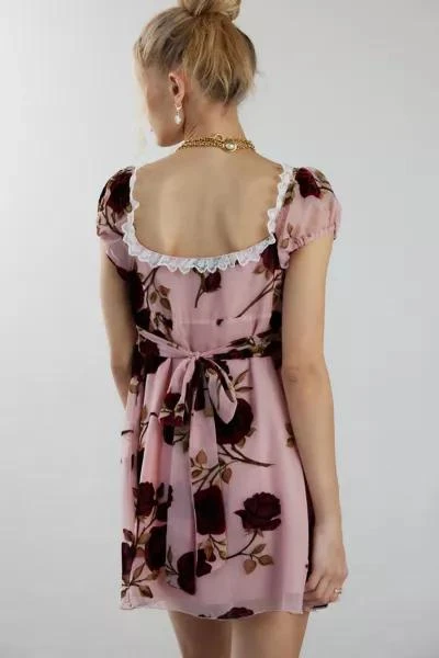 For Love & Lemons For Love & Lemons Rose Velvet Mini Dress 4