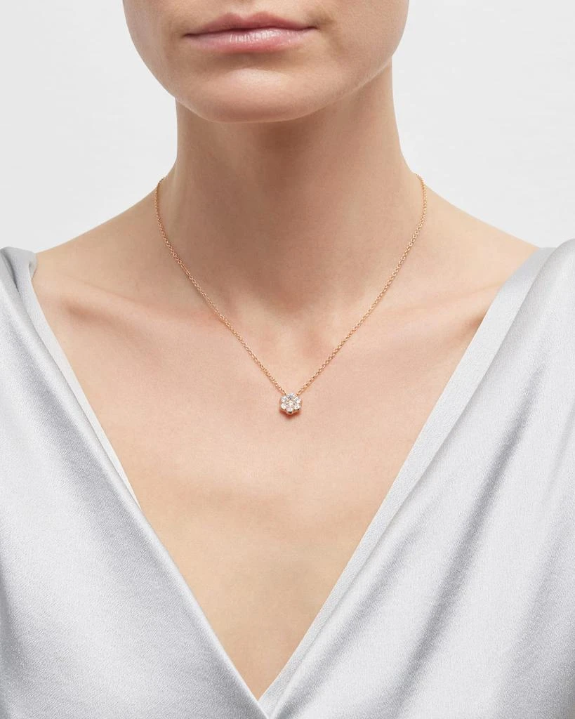 Bayco 18k Rose Gold Flower Diamond Pendant Necklace 2
