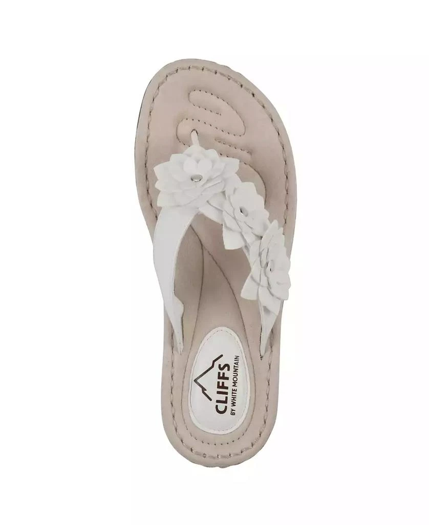 White Mountain Women's Content Floral Wedge Slip-On Sandals 4