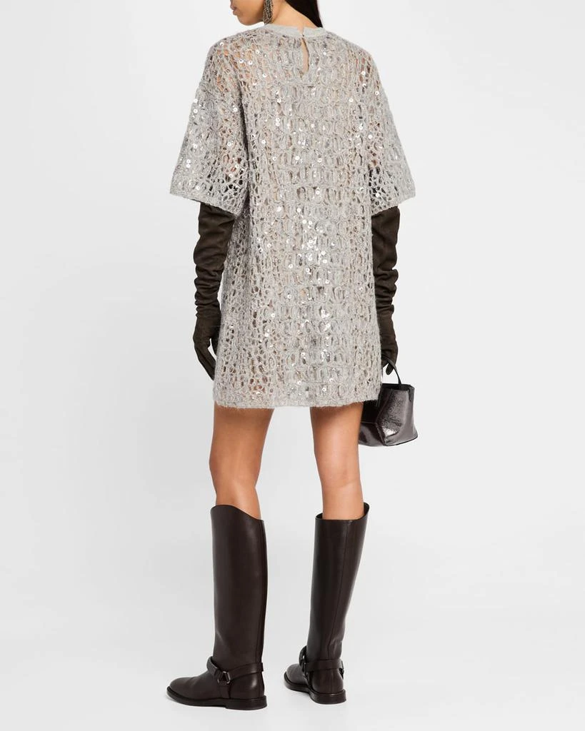 Brunello Cucinelli Wool-Cashmere Cocco Knit Paillette Mini Shift Dress -  Dresses & Skirts - Free Shipping - BeyondStyle