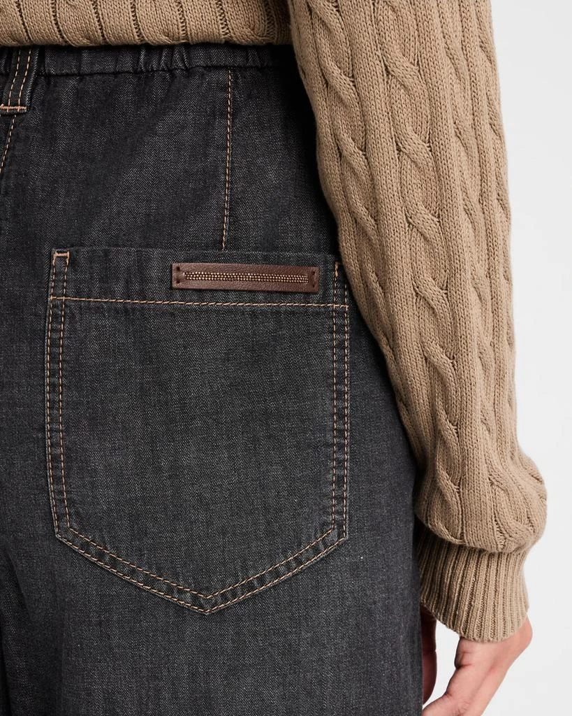 Brunello Cucinelli Pleated Tapered-Leg Crop Pull-On Pants 5