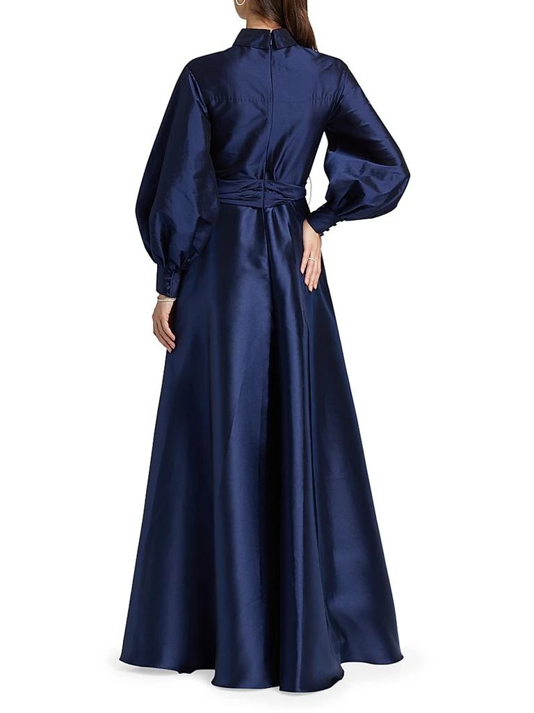 Theia Frieda Taffeta Shirtdress Gown 5