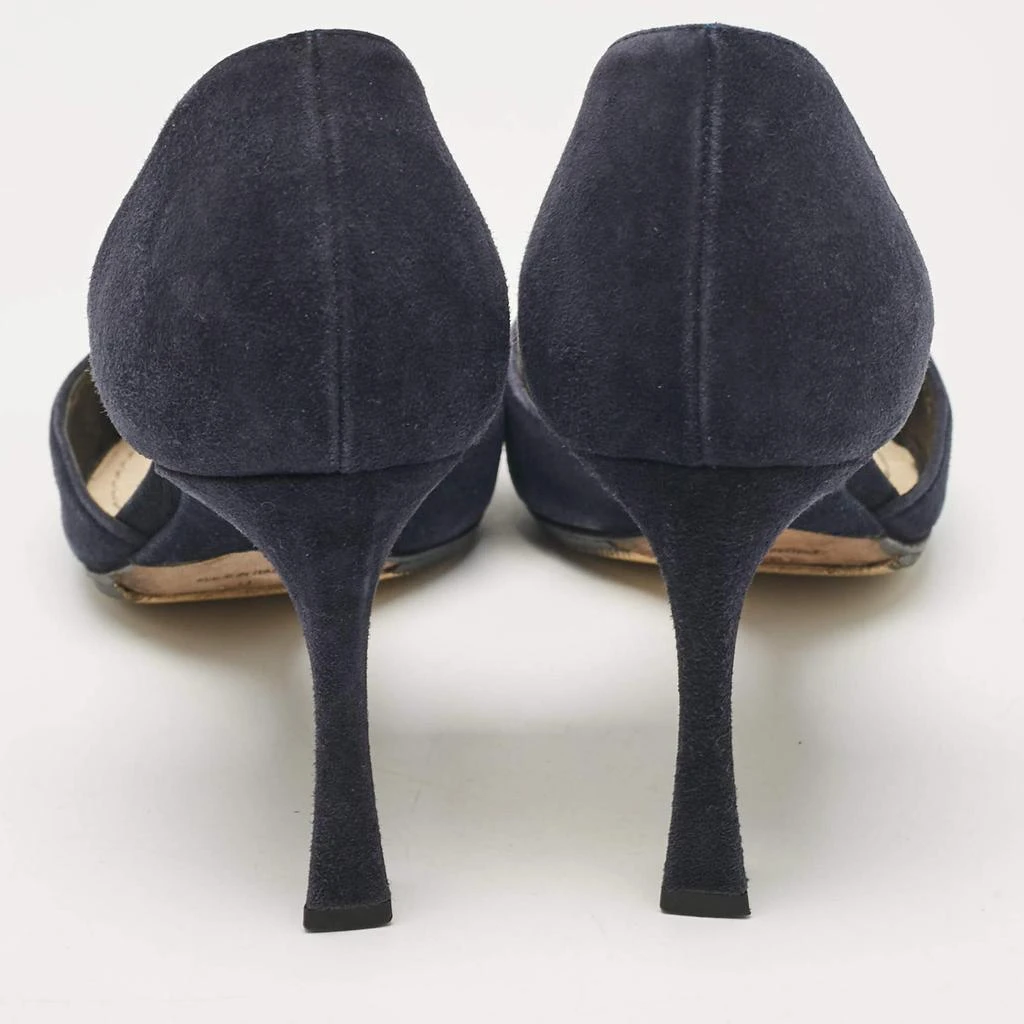 Dior Dior Navy Blue Suede D'orsay Pumps Size 38 5