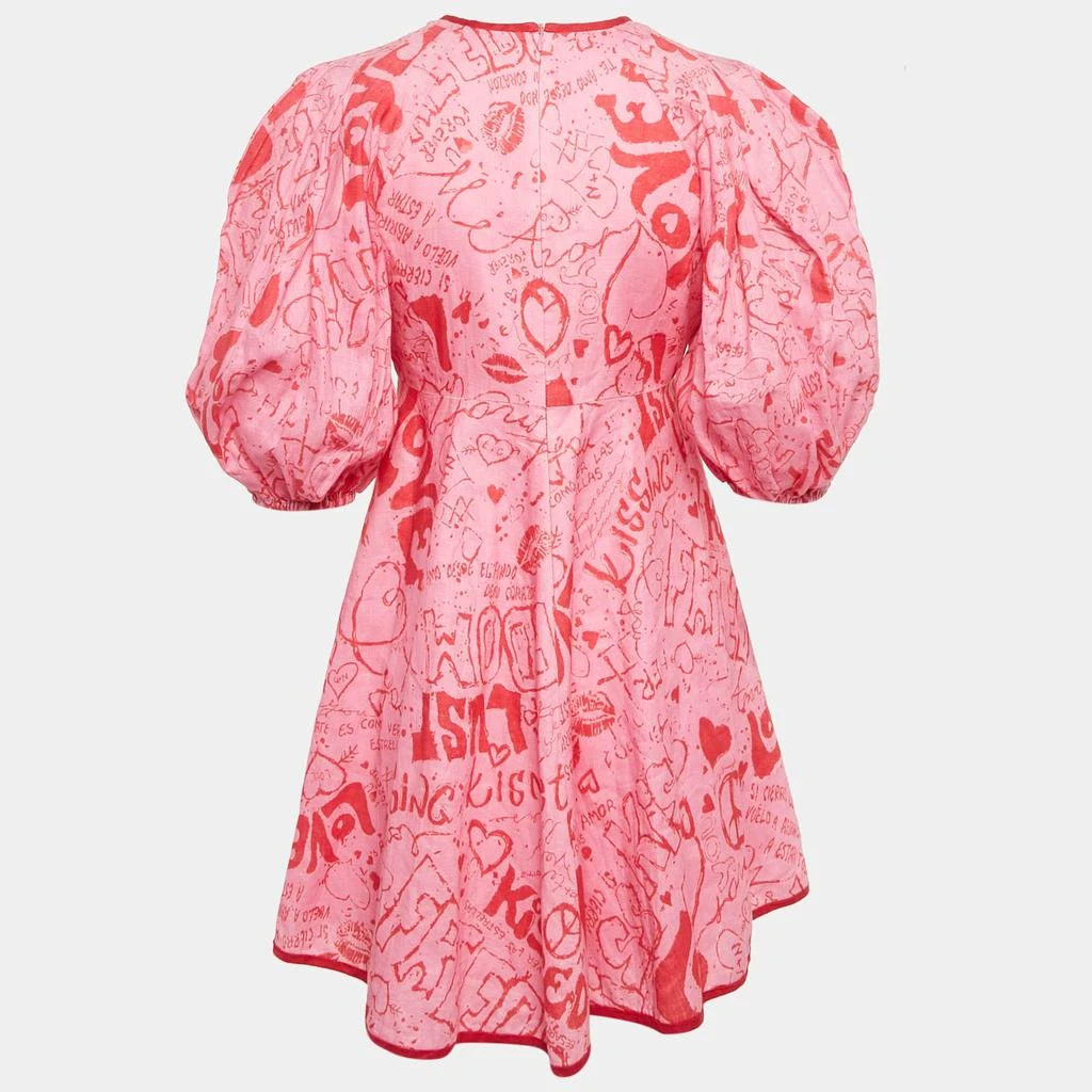 Zimmermann Pink/Red Graffiti Print Linen Day Mini Dress M  On Sale Now  with Up to 48% Off | Discover Exclusive Deals & Savings at BeyondStyle   Authentic Zimmermann Women|Women's Clothes|Dresses with