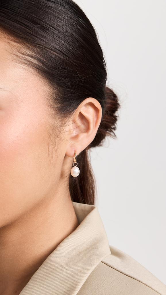 MATEO 14k Diamond Studded Baroque Pearl Drop Earrings
