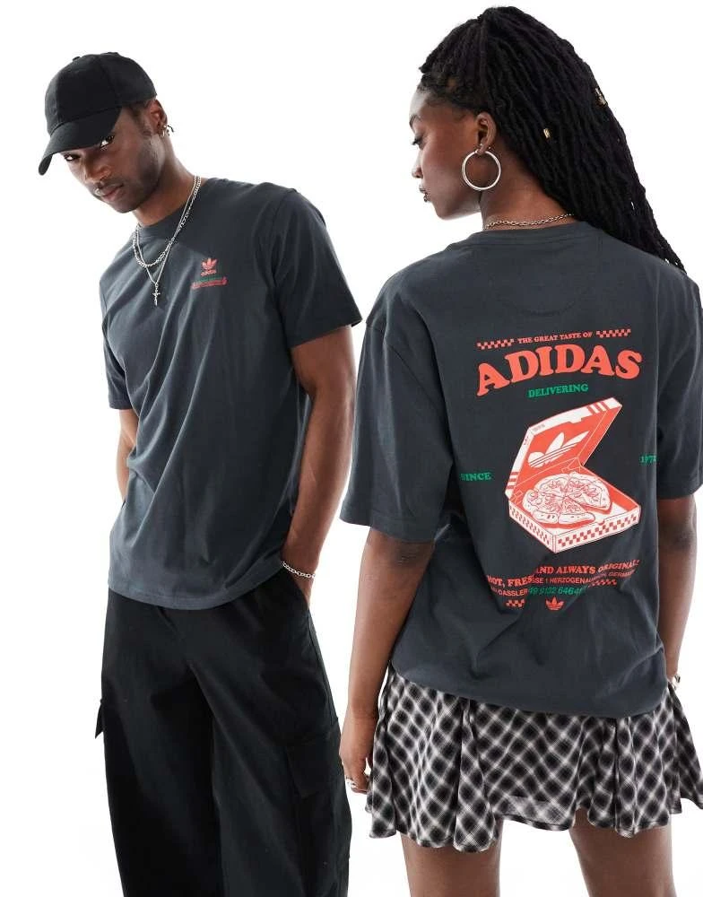 Adidas adidas Originals pizza graphic t-shirt in black 1