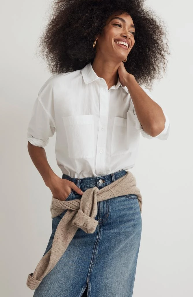 Madewell The Oversize Straight Hem Signature Poplin Shirt 6