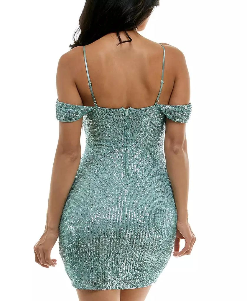 Emerald Sundae Juniors' Sequin Embellished Sweetheart Sleeveless Bodycon Dress 3