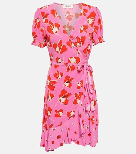 Diane von Furstenberg Emilia printed wrap minidress 1