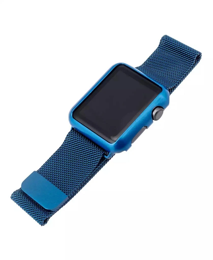 WITHit Blue Stainless Steel Mesh Band and Protective Cover Set designed for Apple Watch® 42mm (Series 1-3 only) & 44/45/46/49mm (Ultra & Ultra 2) 3