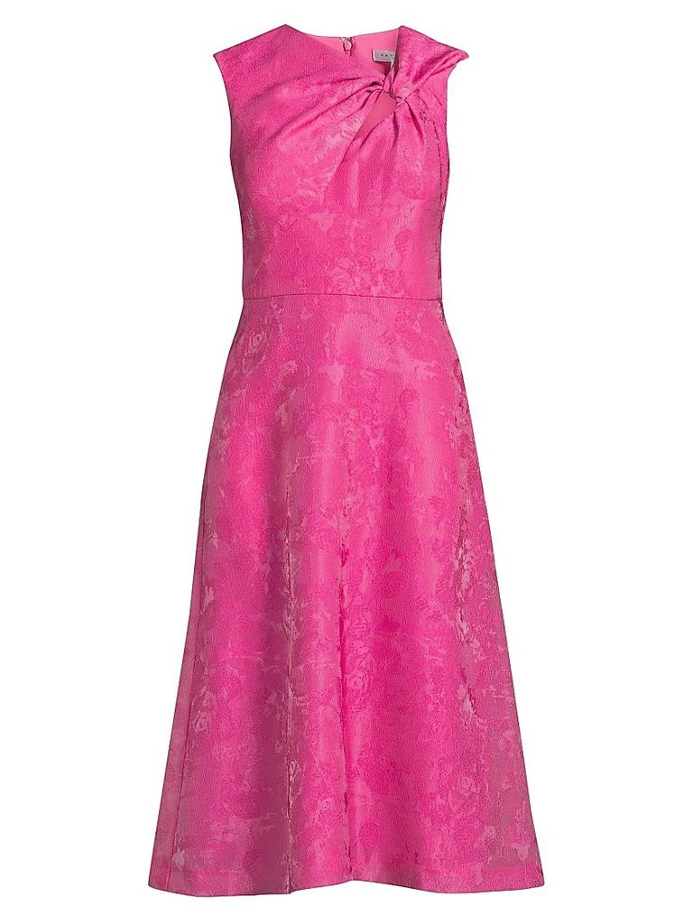 Kay Unger Women's Valencia Jacquard Sleeveless Midi-Dress - Pink Zinnia - Size 4