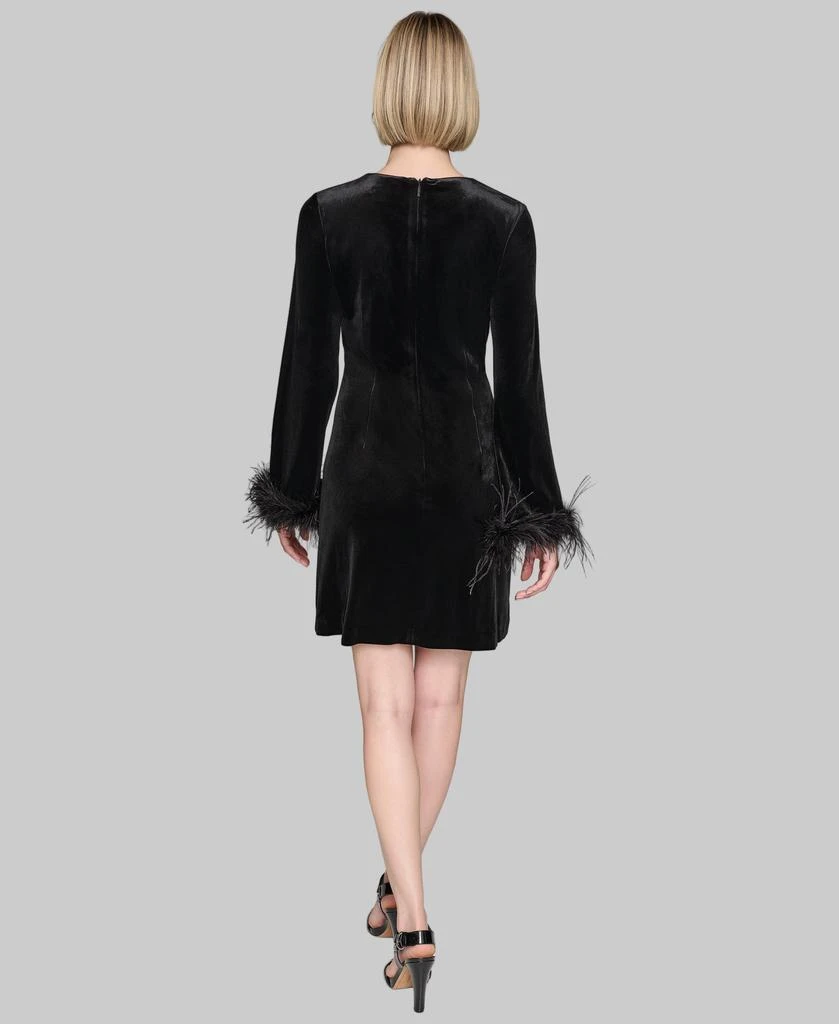 Karl Lagerfeld Paris LONG SLEEVE VELVET SHEATH DRESS 2