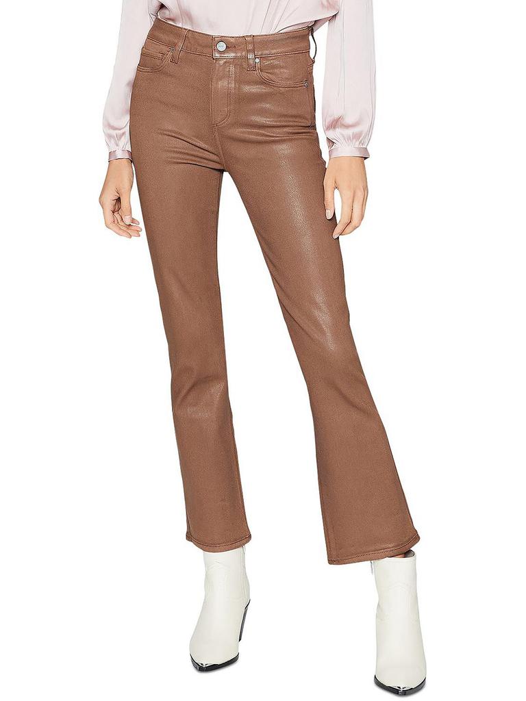Paige Claudine Womens Coated Faux Leather Ankle Pants