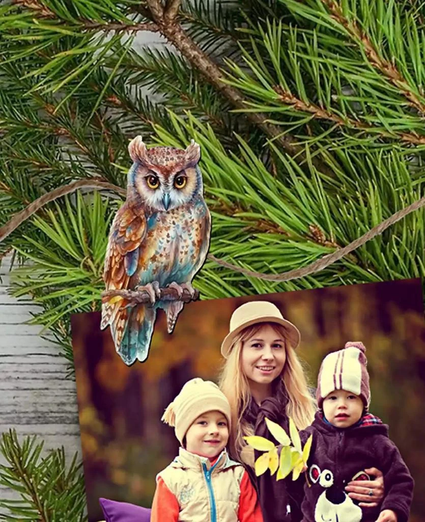 Designocracy Holiday Wooden Clip-On Ornaments Night Owls Set of 6 G. DeBrekht 4