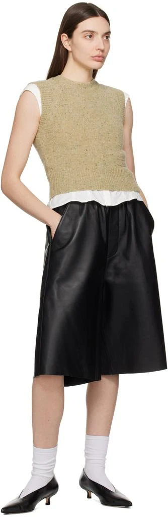 AMI Paris Black Bermuda Leather Shorts 4