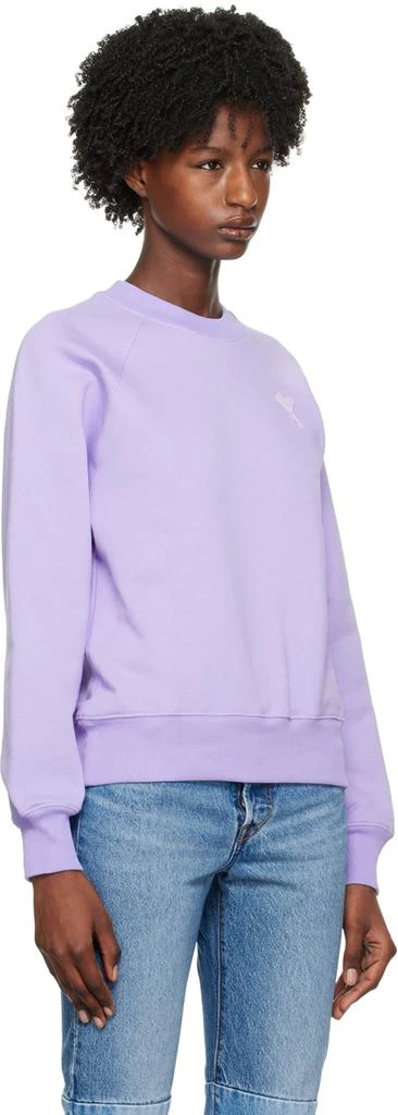 AMI Paris SSENSE Exclusive Purple Ami de Cœur Sweatshirt 2