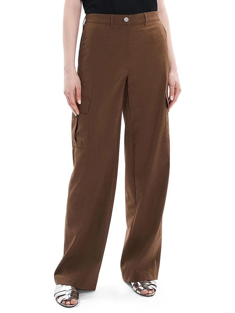 Theory Womens High Rise Slub Cargo Pants 1