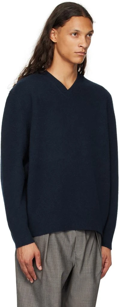 Róhe Navy Relaxed V-Neck Sweater 2