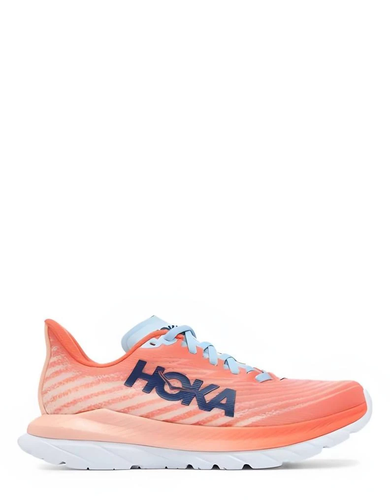 Hoka Women's Mach 5 Running Shoes - B/medium Width In Camellia / Peach Parfait 1