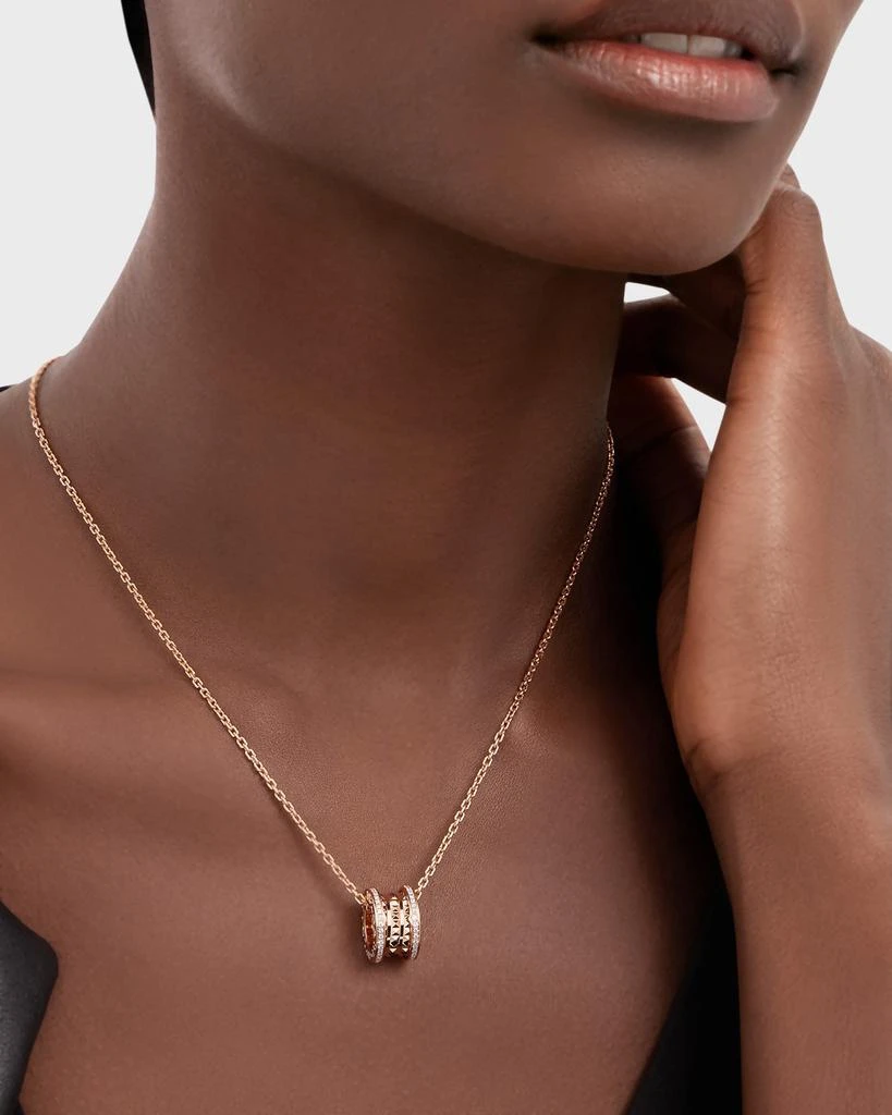 BVLGARI B.Zero1 Rock Pave Pendant Necklace in 18K Rose Gold 5