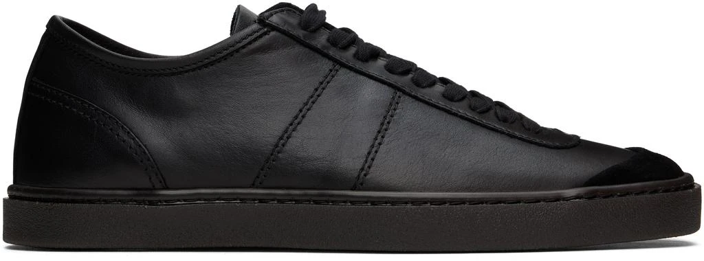 Lemaire Black Linoleum Basic Laced Up Sneakers 1
