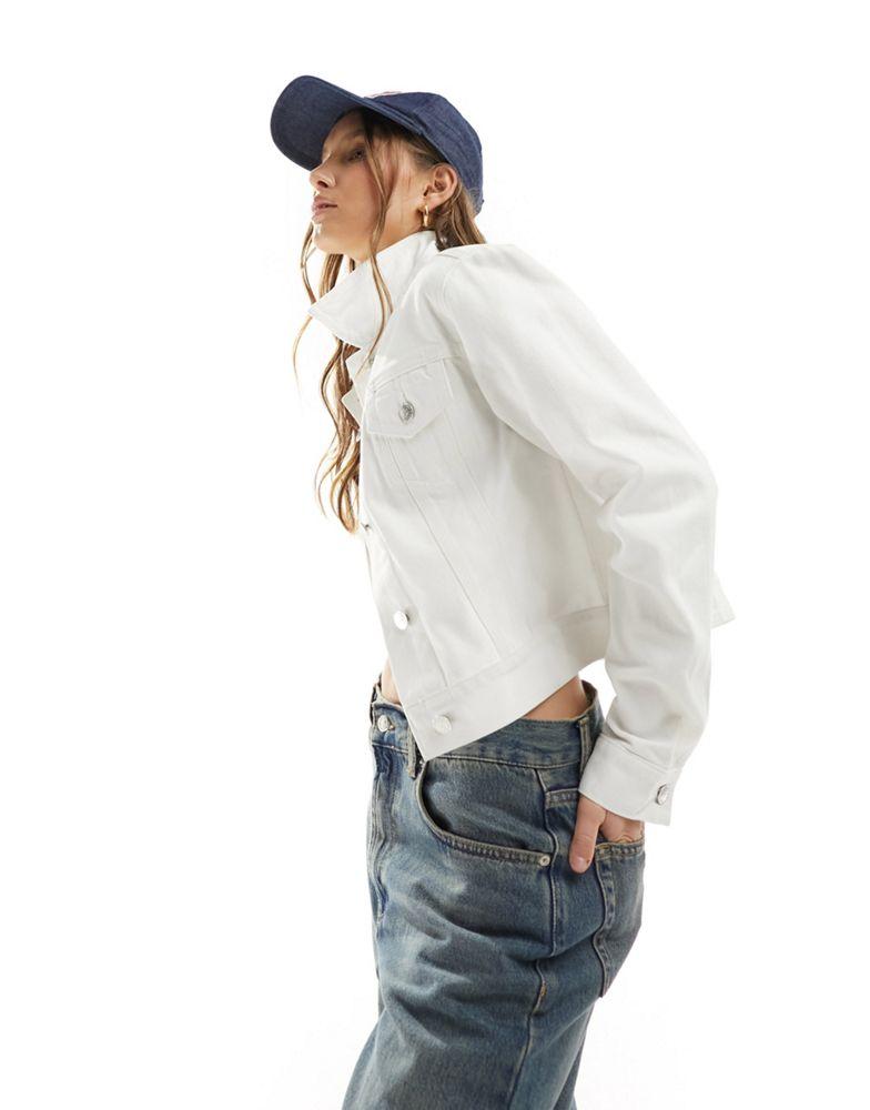 Miss Selfridge Miss Selfridge denim girlfriend jacket in white wash