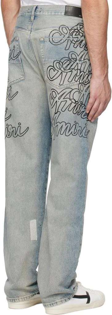 AMIRI Blue Overlay Printed 
Amiri
 Script Jeans 3