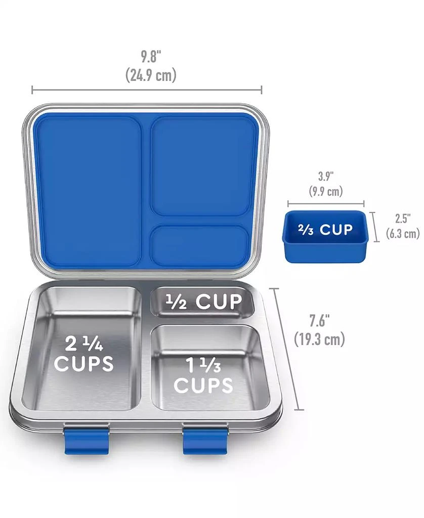 Bentgo Kids Stainless Steel Leak-Resistant Lunch Box (Blue) 7