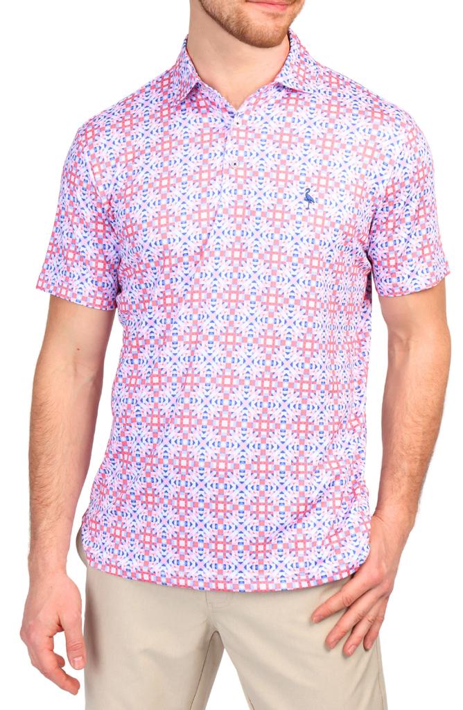 TailorByrd Kaleidoscope Print Performance Polo