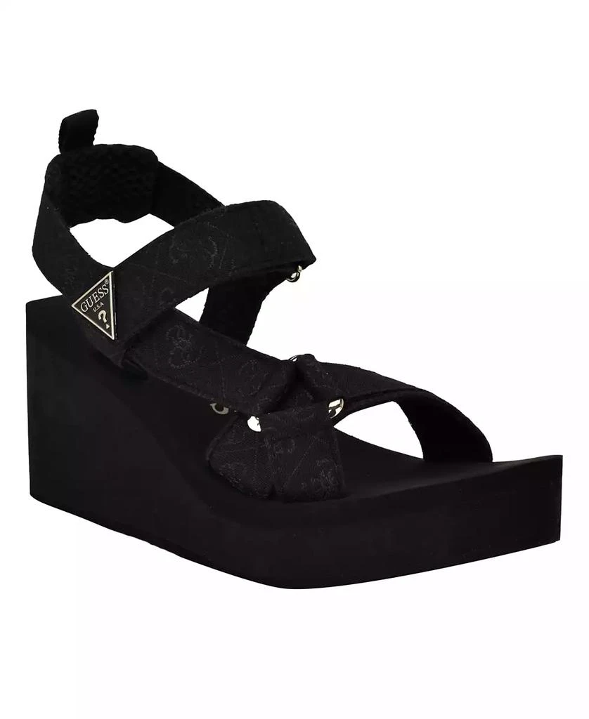 GUESS Women's Daysa Quattro-G Strappy Eva Wedge Sandals 1