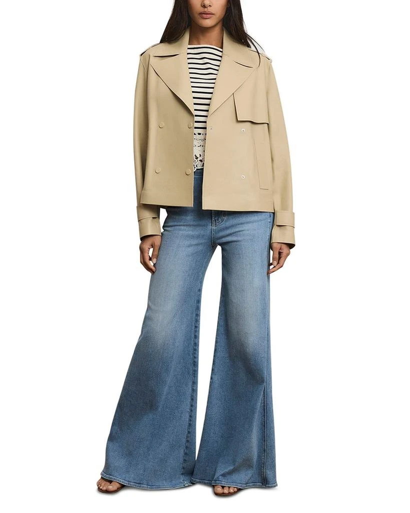 VERONICA BEARD Heathcliff Cropped Leather Trench Jacket 2