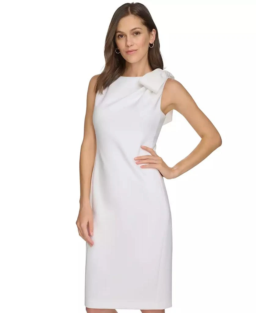 Calvin Klein Women's Bow-Trim Shoulder Sheath Dress 2