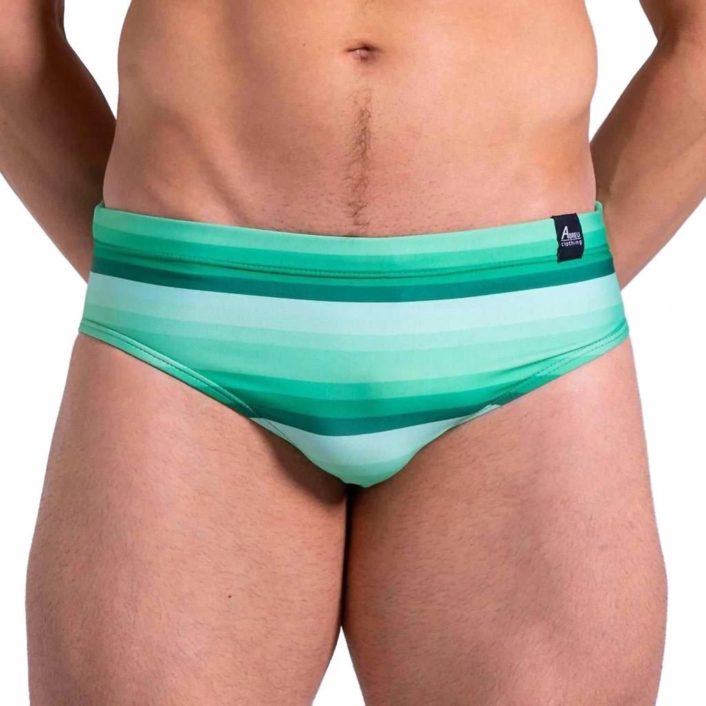 Abreu Clothing Men's Jungle Fade Slim Swim Brief In Green 1