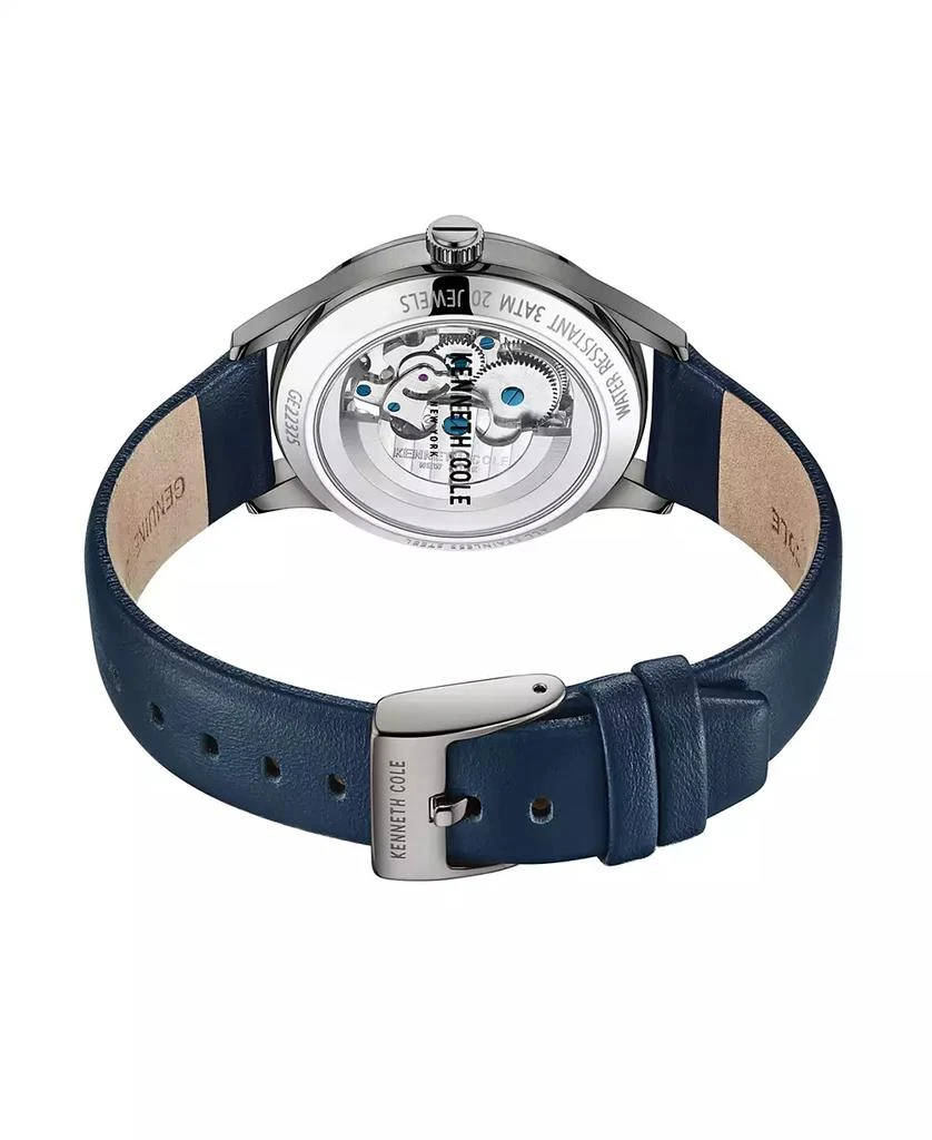 Kenneth Cole Men's Automatic Blue Genuine Leather Strap Watch 42mm 3