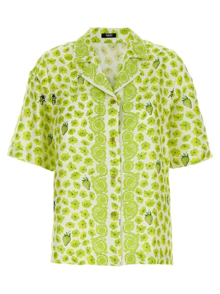 Versace Versace Floral-Printed Short-Sleeved Shirt from Cettire