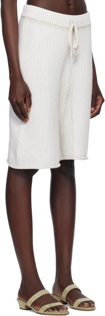 LAUREN MANOOGIAN Beige & White Linea Shorts