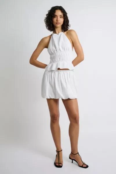 Onia Onia Air Linen Smocked Halter Top 4