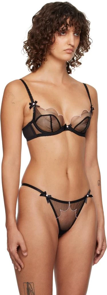 L'Agent by Agent Provocateur Black & Pink Lorna Plunge Underwired Bra 2