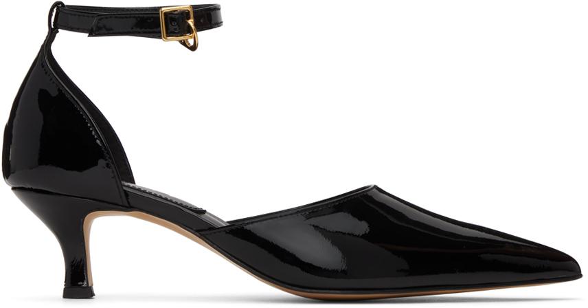 Recto Black Logo Buckle Heels