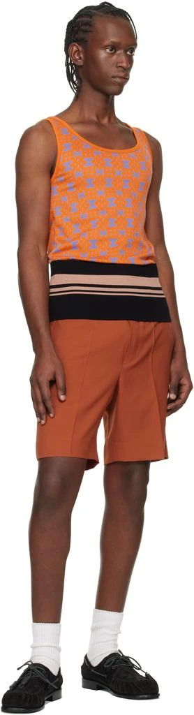 Dries Van Noten Orange 
Purple Jacquard Tank Top 4