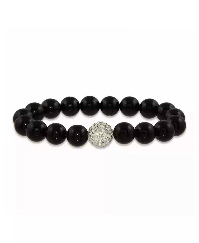 Macy
s Black Imitation Pearl with a Crystal Stretchy Bracelet