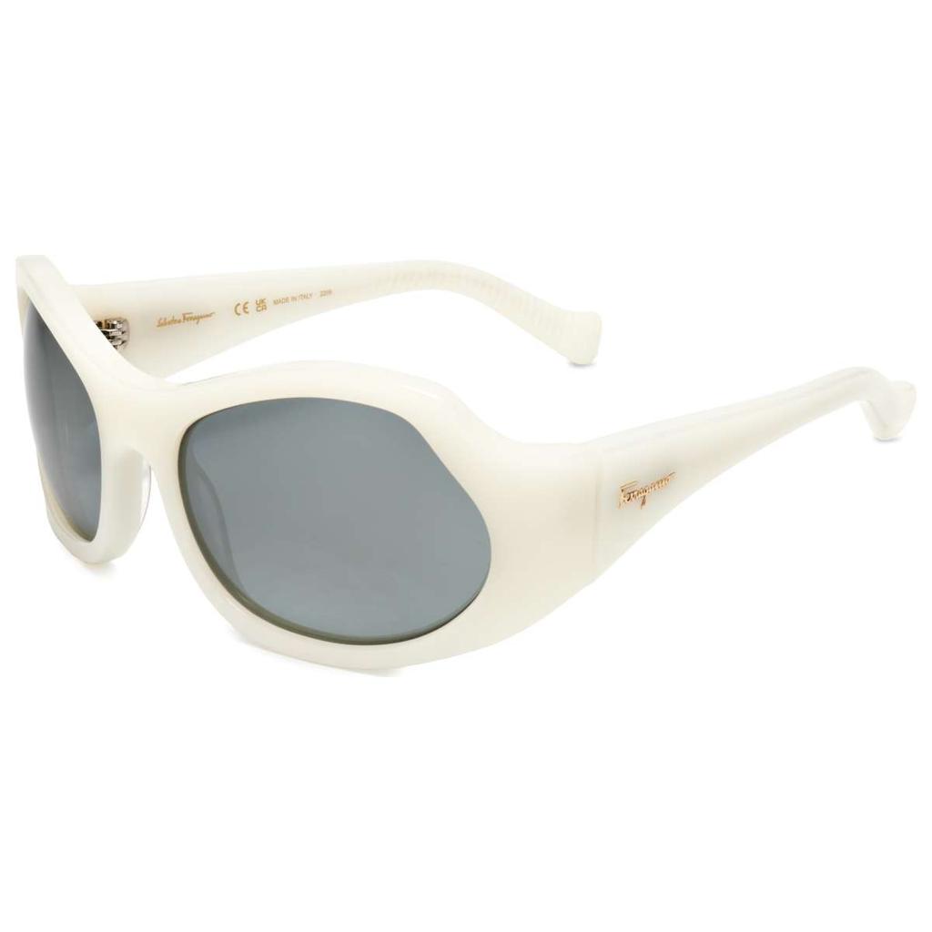 Salvatore Ferragamo Ferragamo Unisex White Geometric Sunglasses