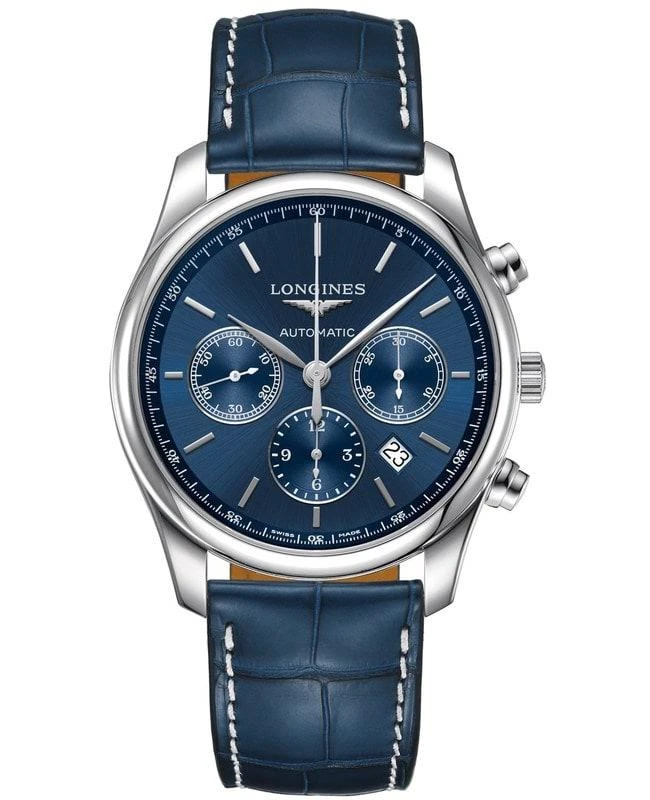 Longines Longines Master Collection Automatic 42mm Blue Chronograph Dial Blue Leather Strap Men's Watch L2.759.4.92.0 1