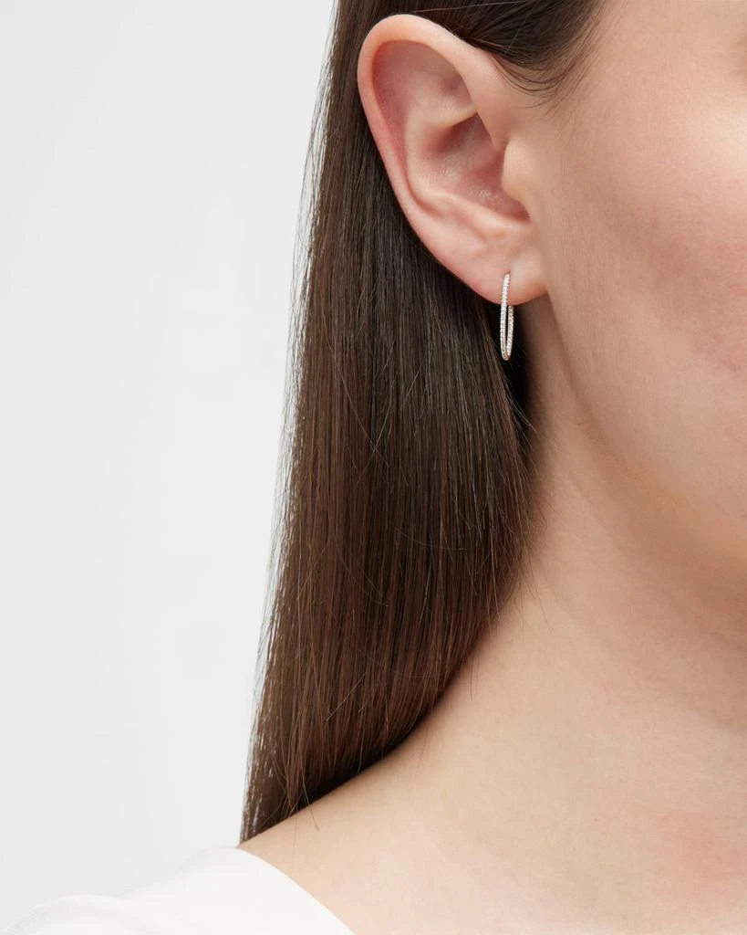 Ginette NY 18k Rose Gold White Diamond Eclipse Hoop Earrings 2