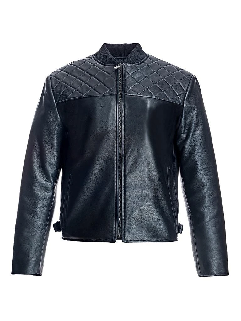 Maximilian Maximilian Quilted Leather Moto Jacket