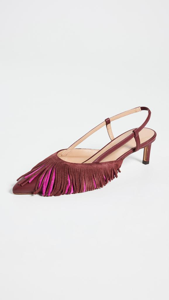 Ulla Johnson Fringe Kitten Heels