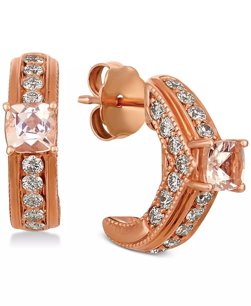 Le Vian Peach 
Nude Peach Morganite (3/8 ct. t.w.) 
Nude Diamond (3/4 ct. t.w.) Hoop Earrings in 14k Rose Gold 1