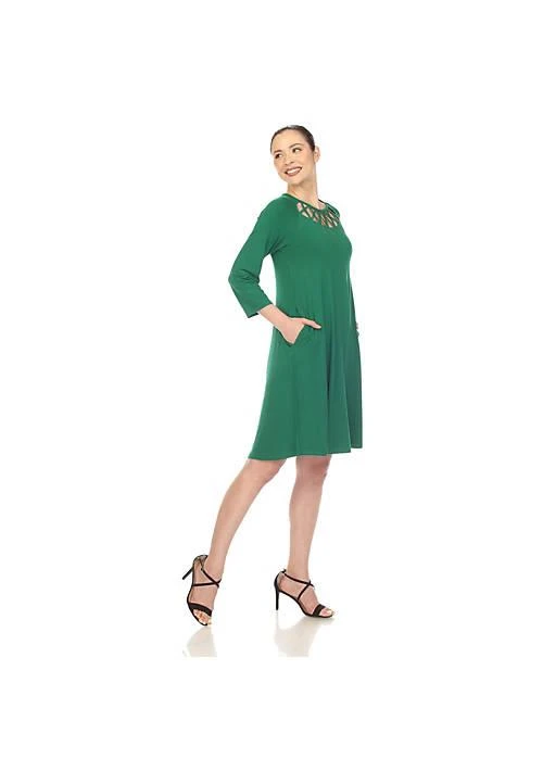 White Mark Mark Womens Criss Cross Neckline Swing Midi Dress 2