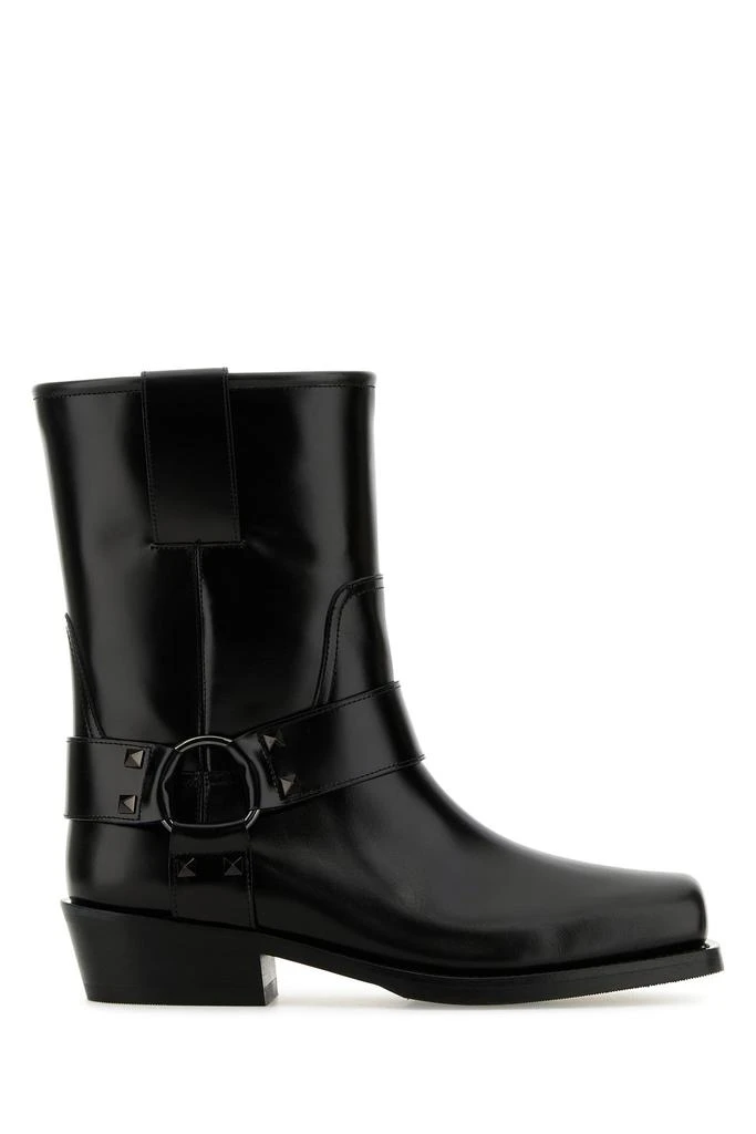 Valentino Black leather Biker Rockstud ankle boots